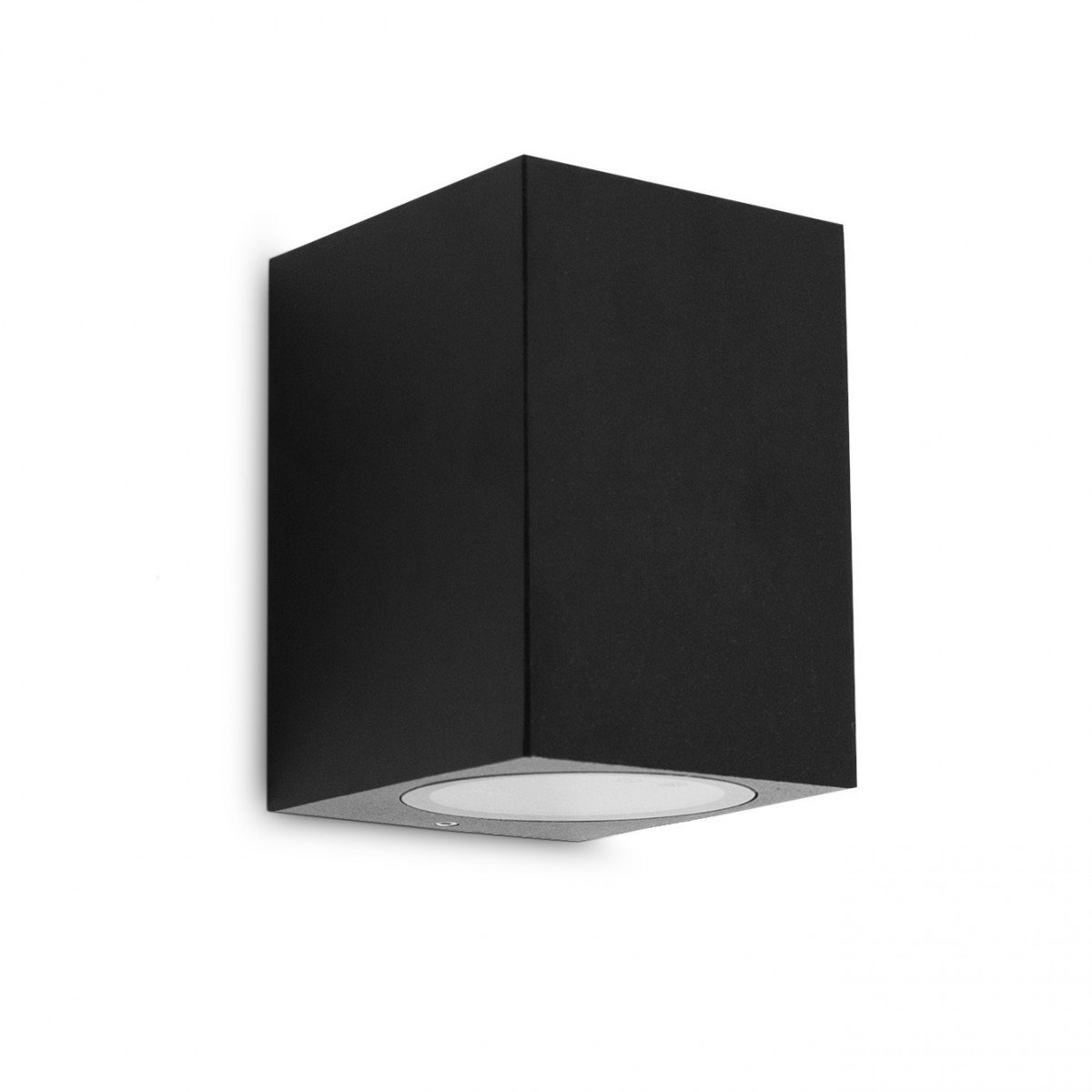 Geo wandlamp zwart aluminium, moderne wandspot en downlighter voor binnen en buiten met GU10 fitting en IP54.