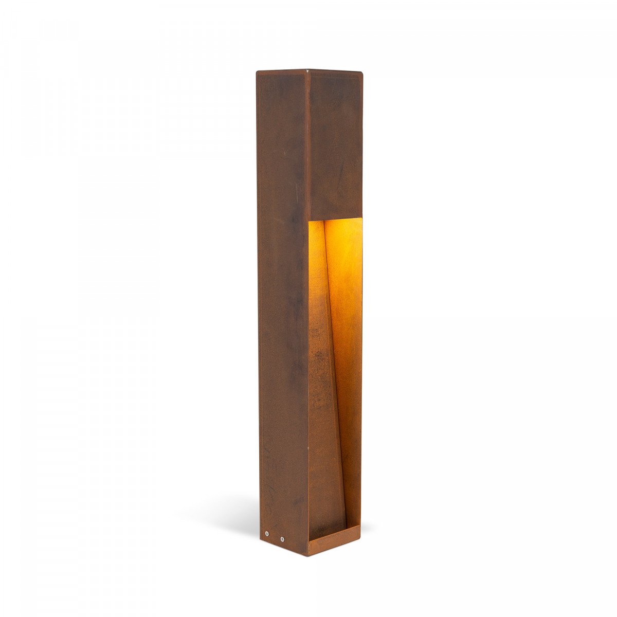 KS Verlichting Levi terras buitenlamp in corten kleur met moderne hoekige vormen