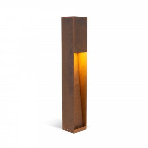 KS Verlichting Levi terras buitenlamp in corten kleur met moderne hoekige vormen