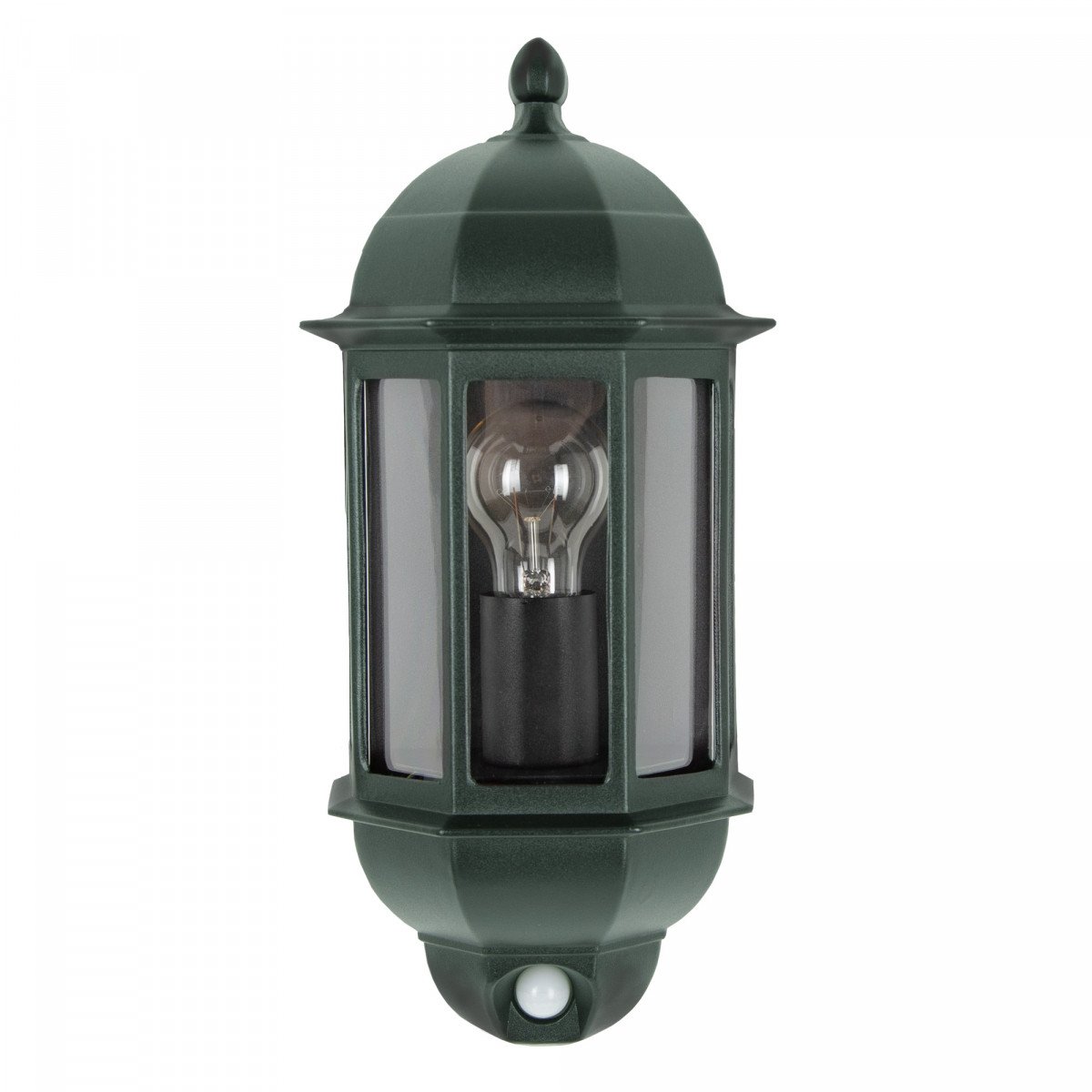 KS Verlichting buitenlamp in klassieke stijl voorzien van vijf kunststoffen ruitjes en bewegingssensor