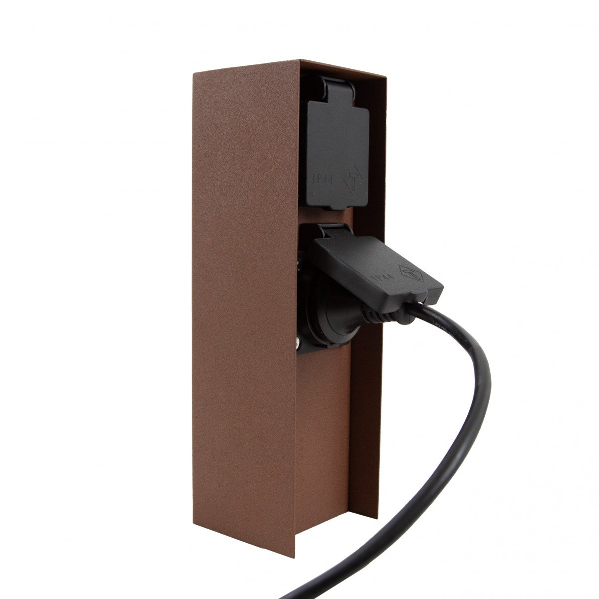 Buitenstopcontact charge 2 corten kleur 2 stopcontacten strak randaarde design