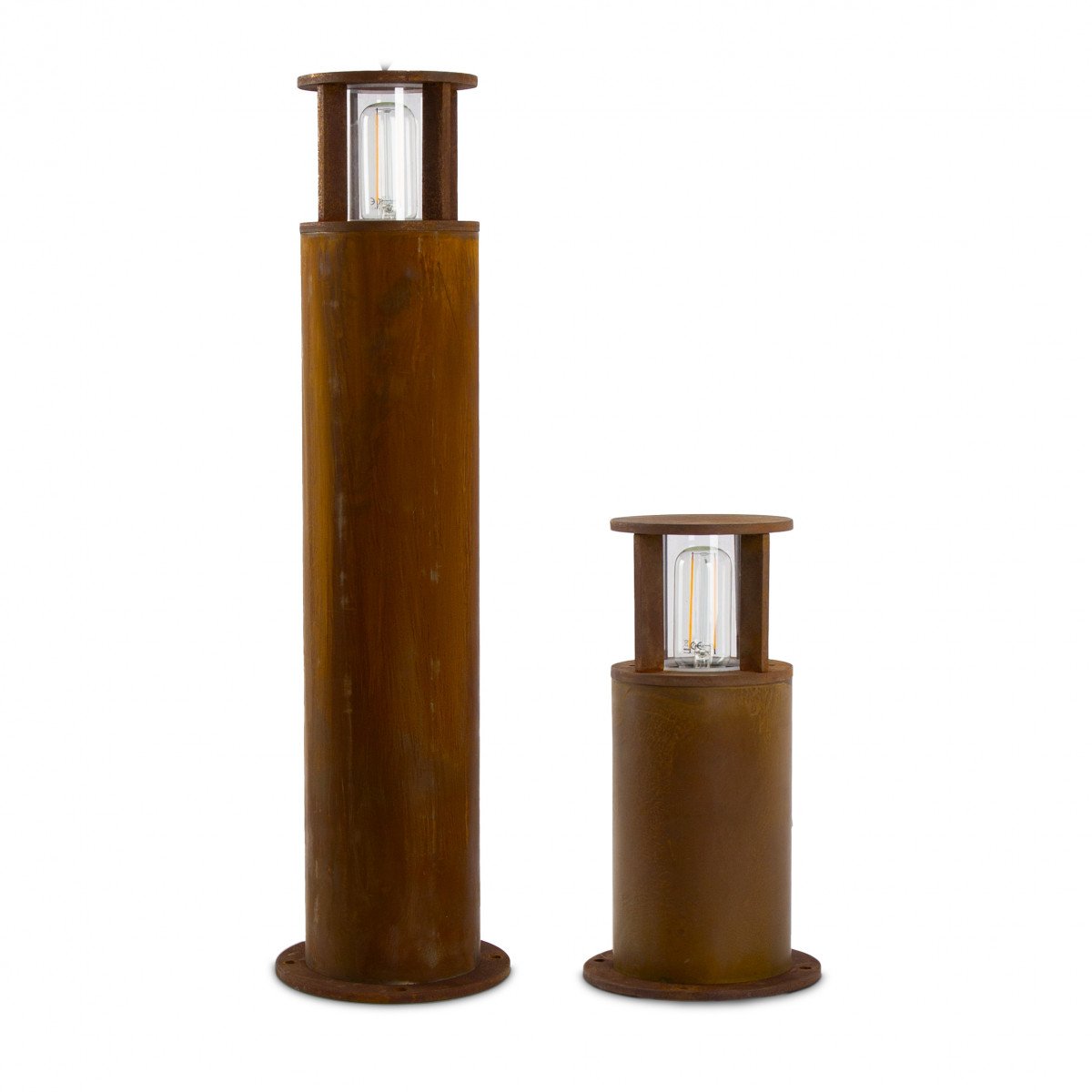 Corten de nieuwe trend in buitenverlichting, de Marina 30 Cortenstaal tuinlamp.