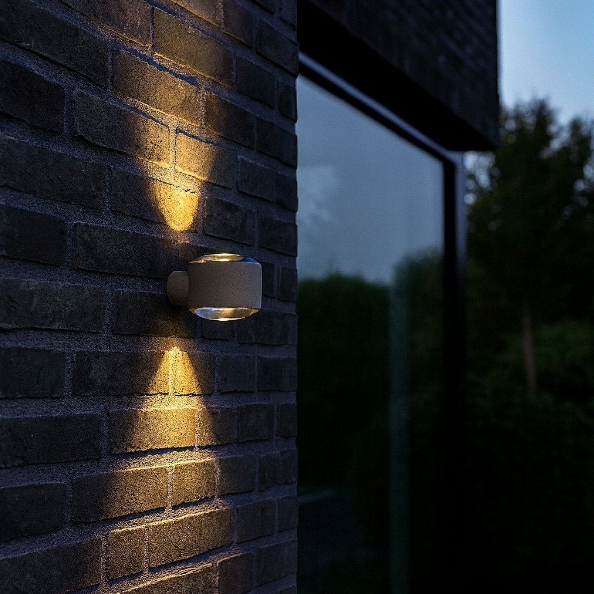 Champagne convex glazen venster modern wandlamp up&down
