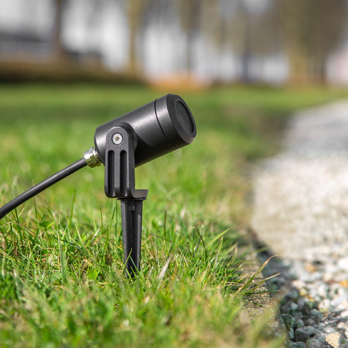 Mat Zwarte LED tuinspot met spie en stekker