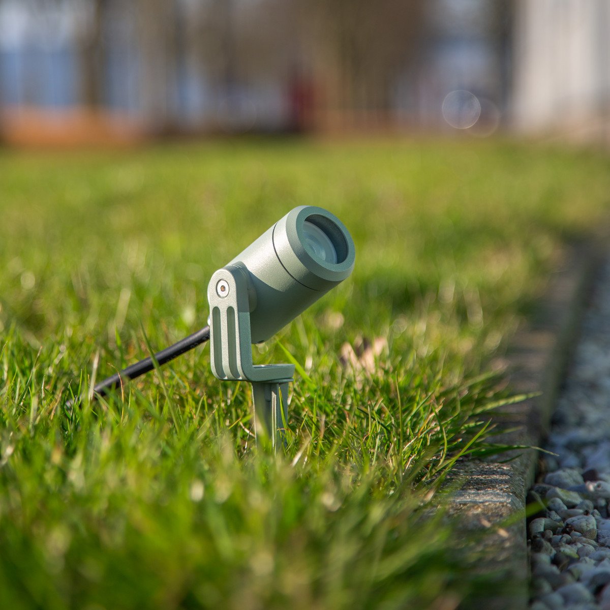 Groene LED tuinspot met grondspie en snoer