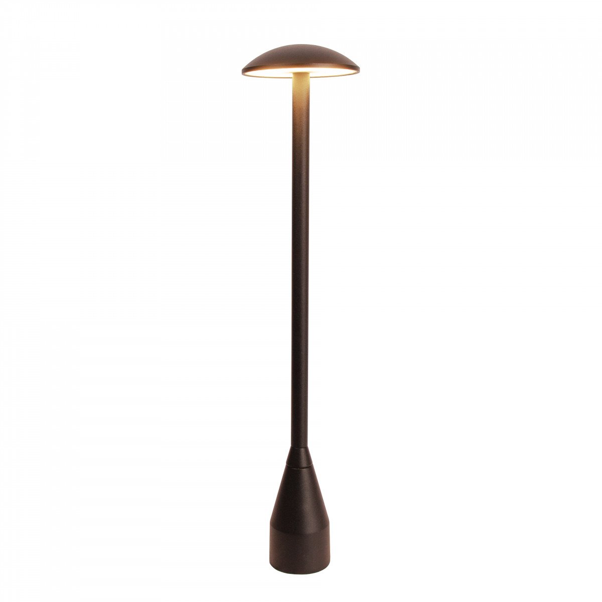 De Jazzy Tuinlamp Corten Medium is een moderne tuinlamp, paddenstoelvormig design.