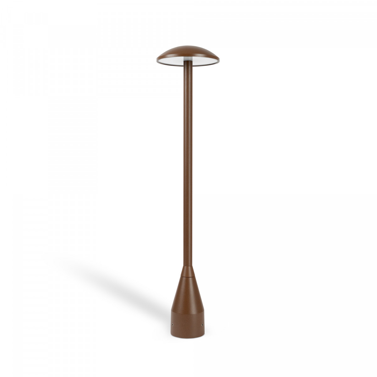 De Jazzy Tuinlamp Corten Medium is een moderne tuinlamp, paddenstoelvormig design.