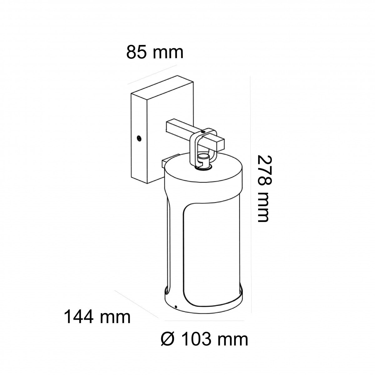 Muurlamp Zaragoza Zwart