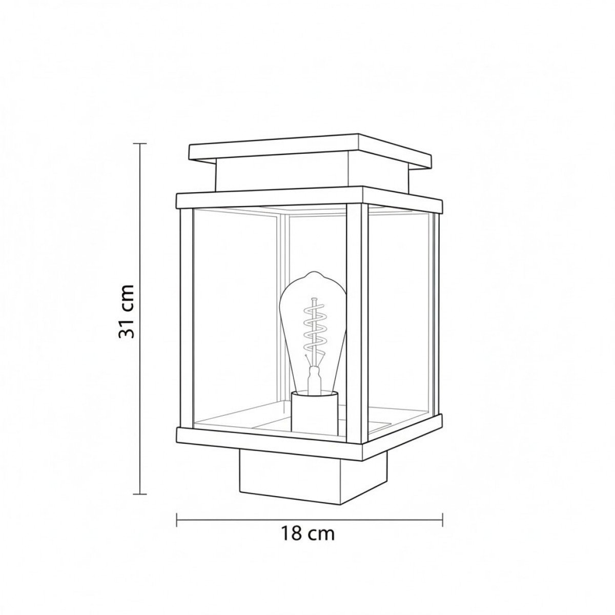Sokkellamp Leicester Zwart