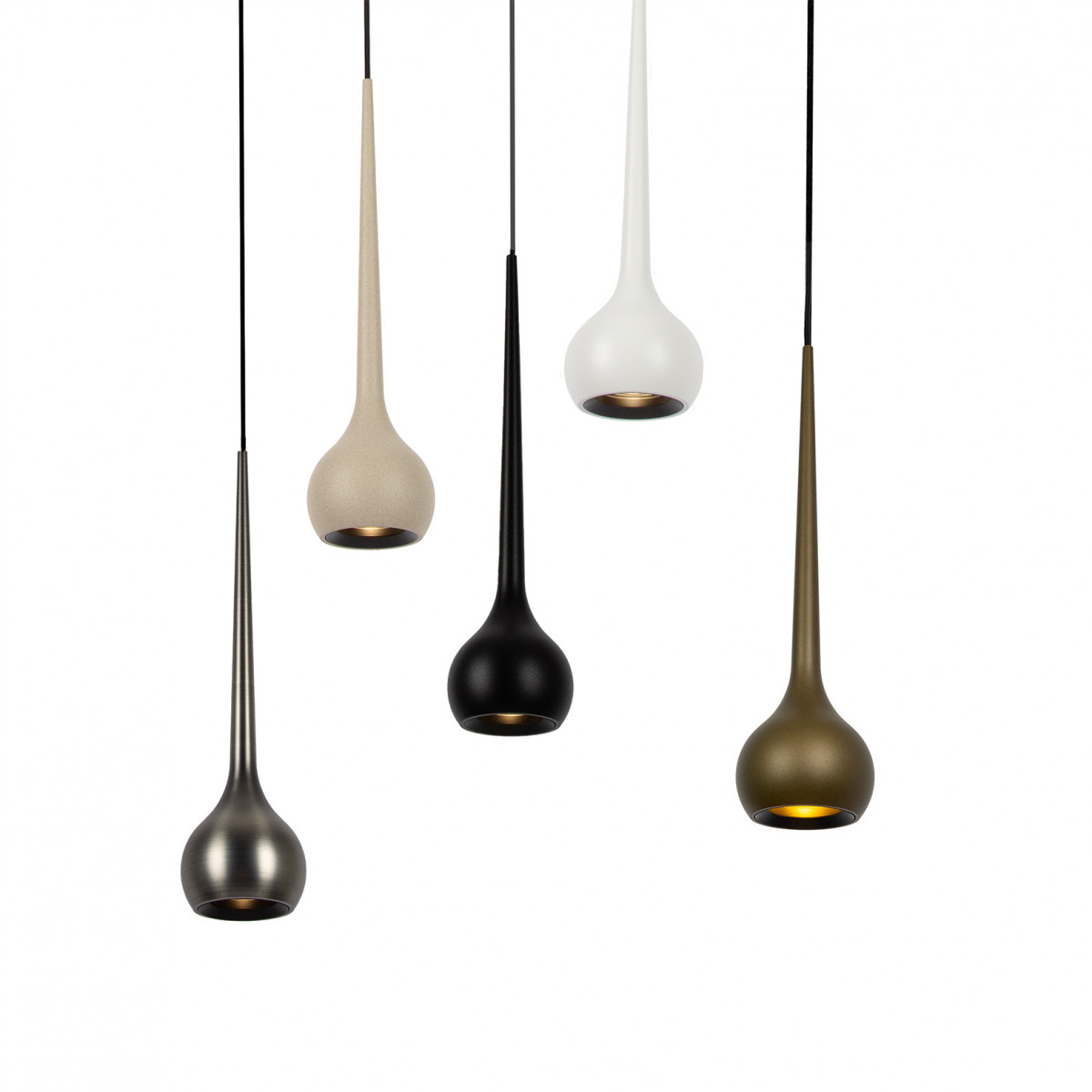 hanglamp druppel-design Zwarte moderne alimunium