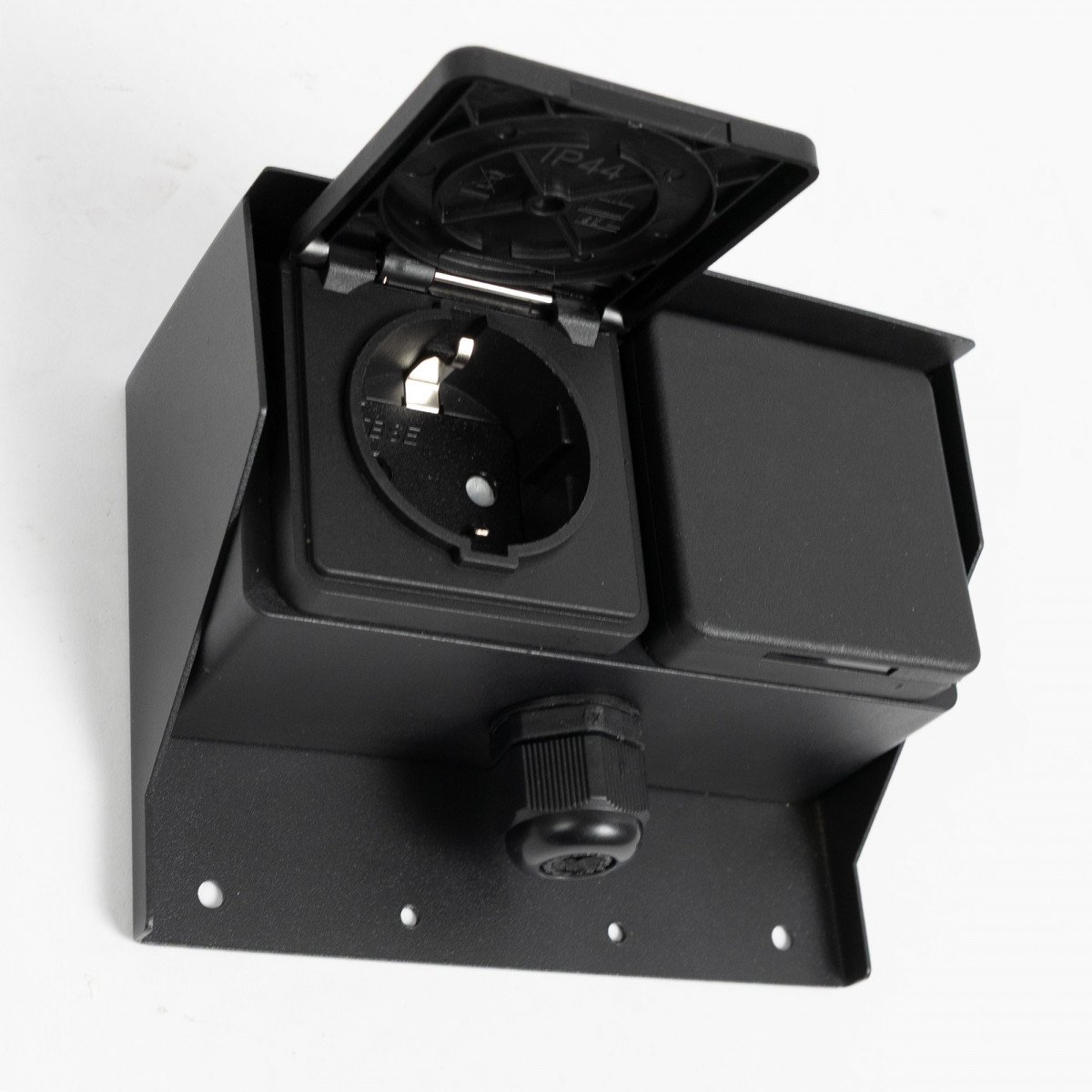 Wandstopcontact 2 Buiten Zwart