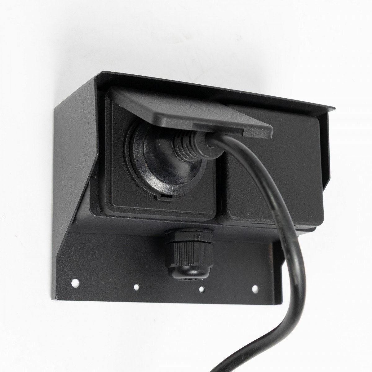 Wandstopcontact 2 Buiten Zwart