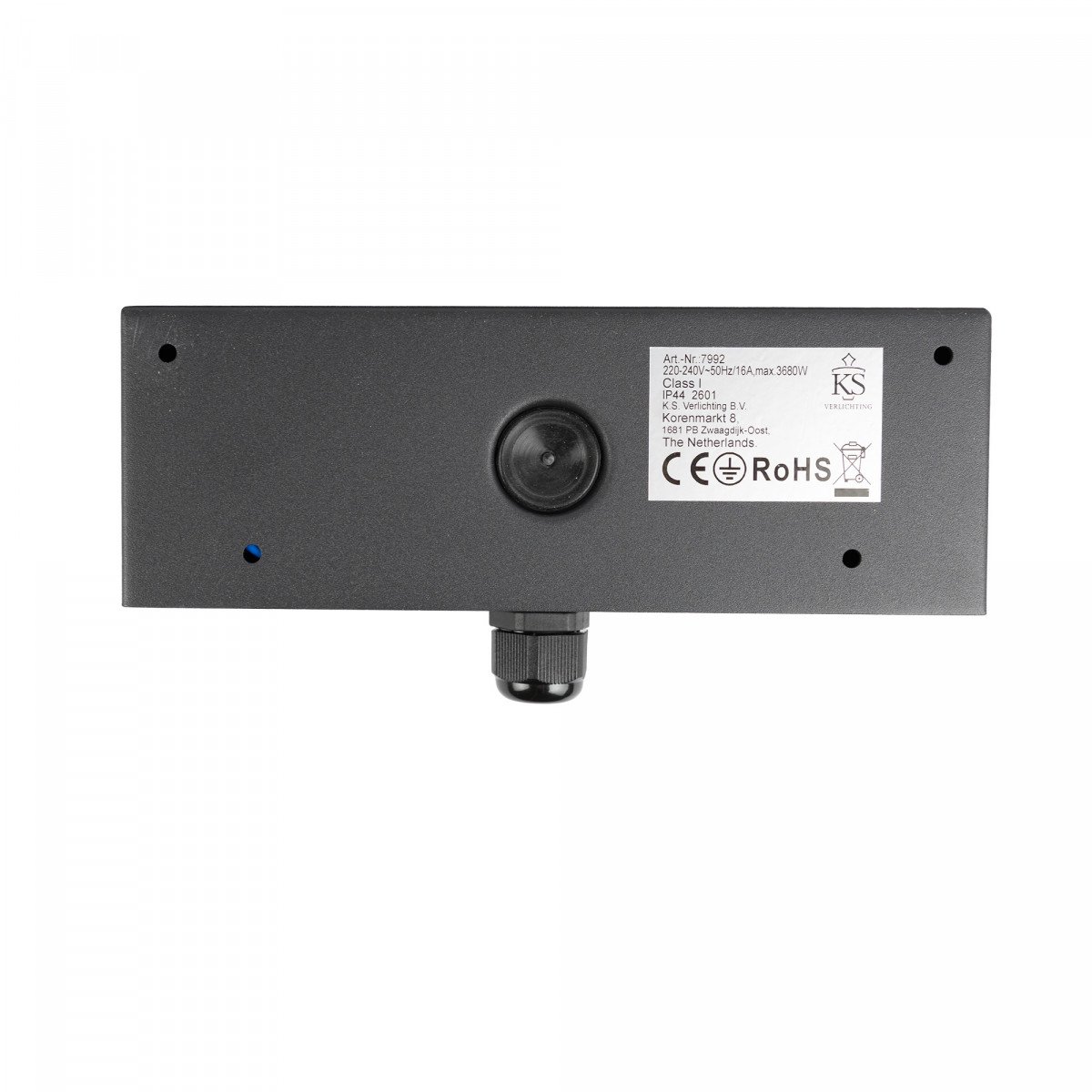 Wandstopcontact Buiten 3 Zwart