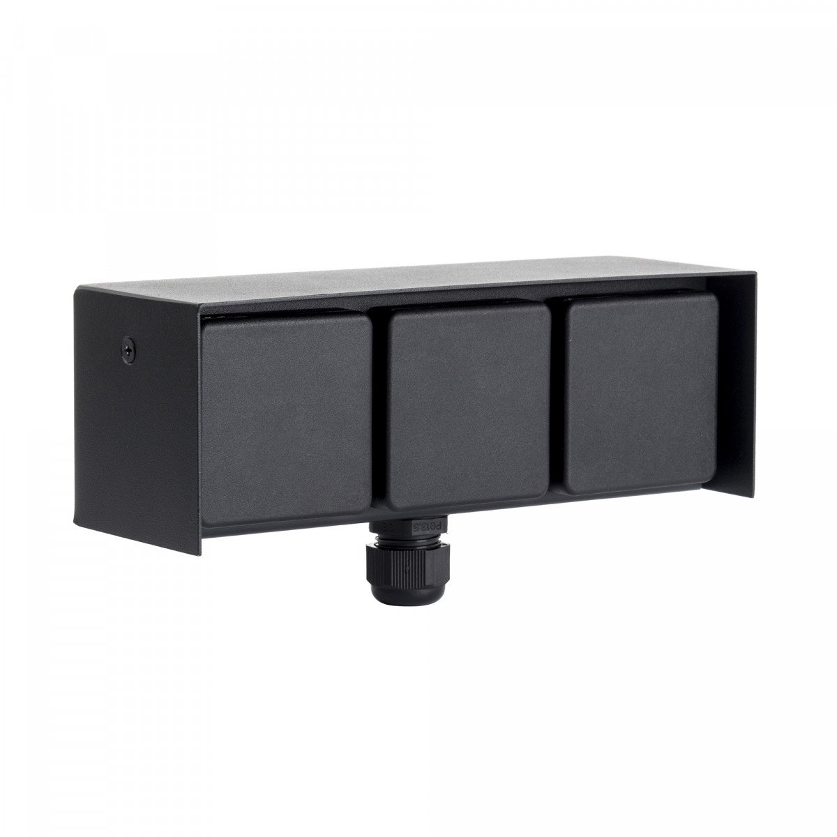 Wandstopcontact Buiten 3 Zwart