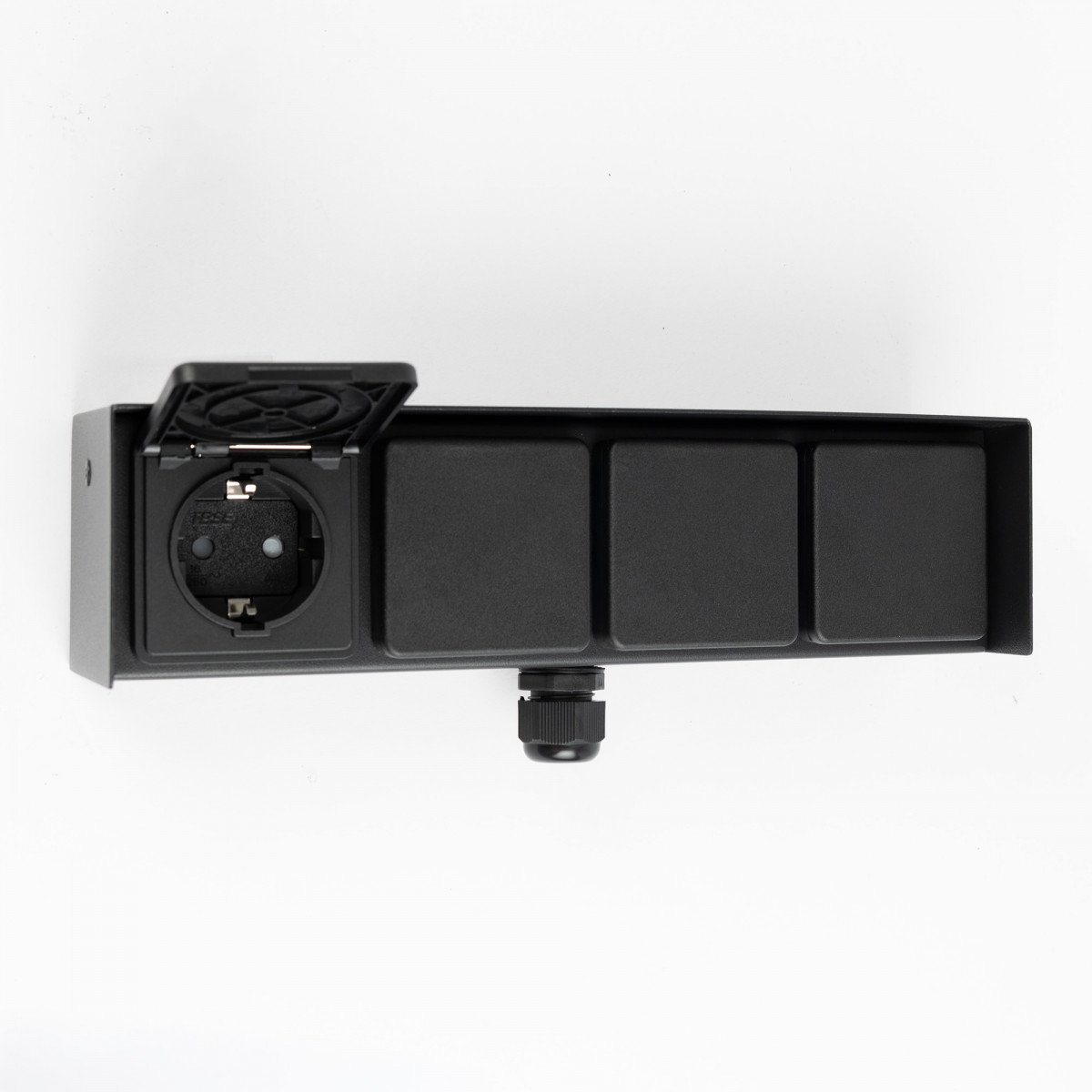 Wandstopcontact Buiten 4 Zwart