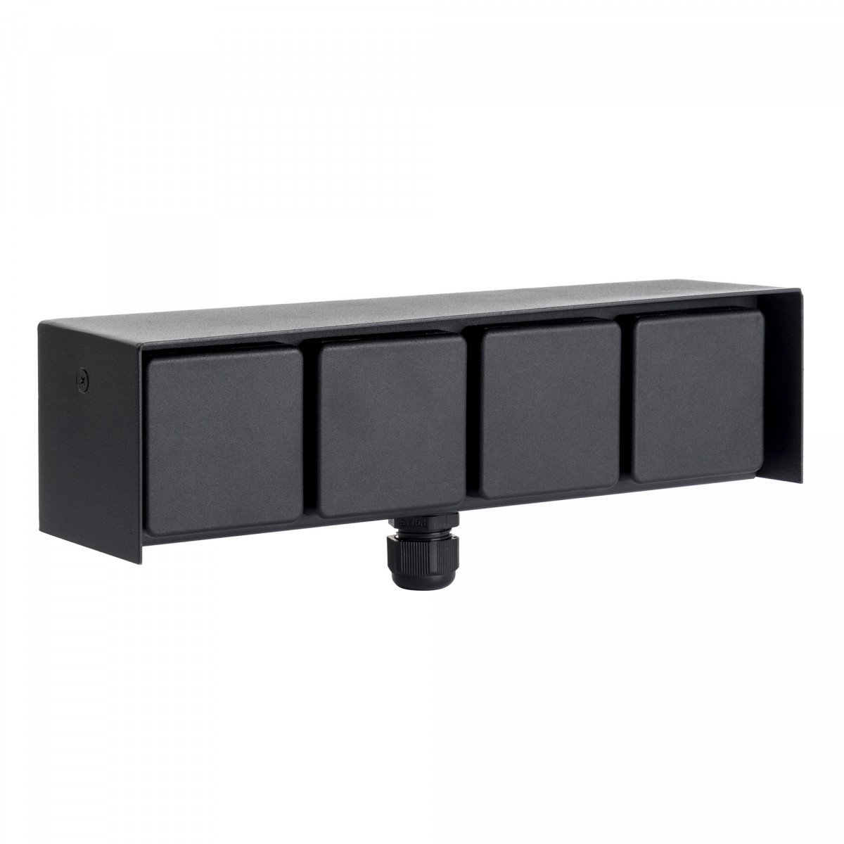 Wandstopcontact Buiten 4 Zwart