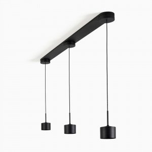 Plafondlamp 3-lichts 'June' zwart