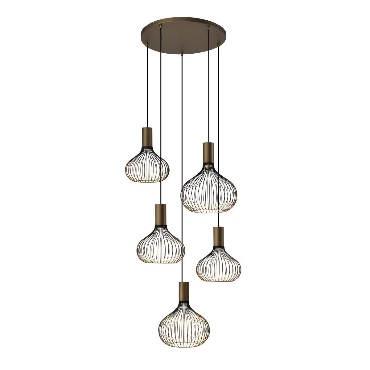 Plafondlamp Isabel 5-lichts Goud