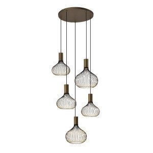 Plafondlamp Isabel 5-lichts Goud