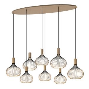 Plafondlamp Isabel 8-lichts Champagne