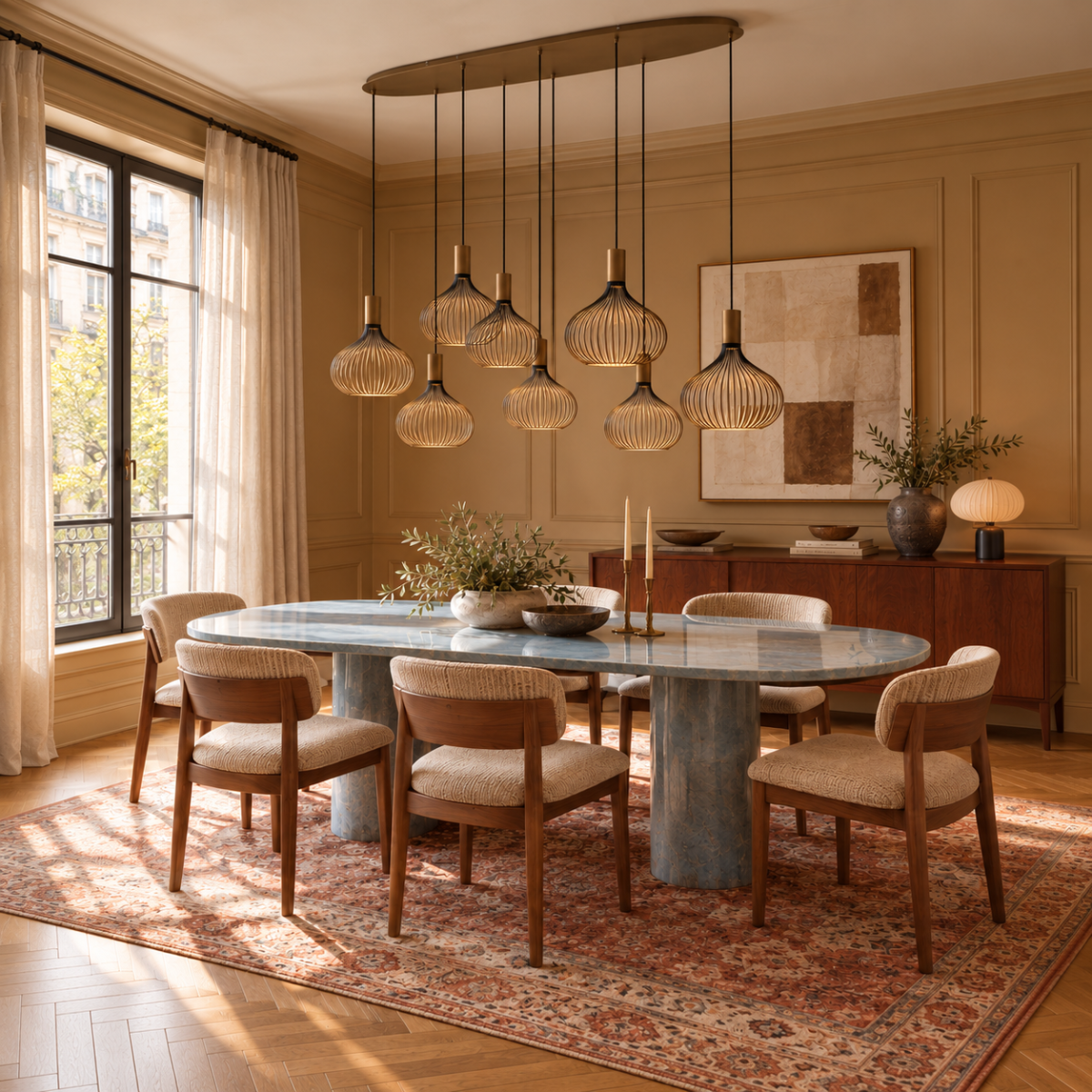 Plafondlamp Isabel 8-lichts Goud