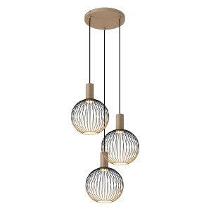 Plafondlamp Ascha 3-lichts Champagne