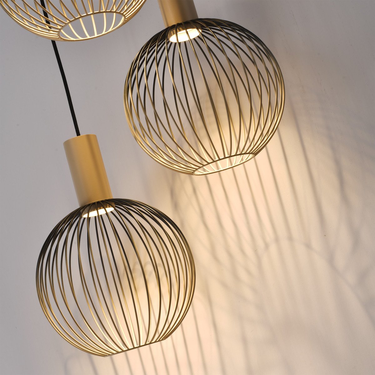 Plafondlamp Ascha 3-lichts Champagne