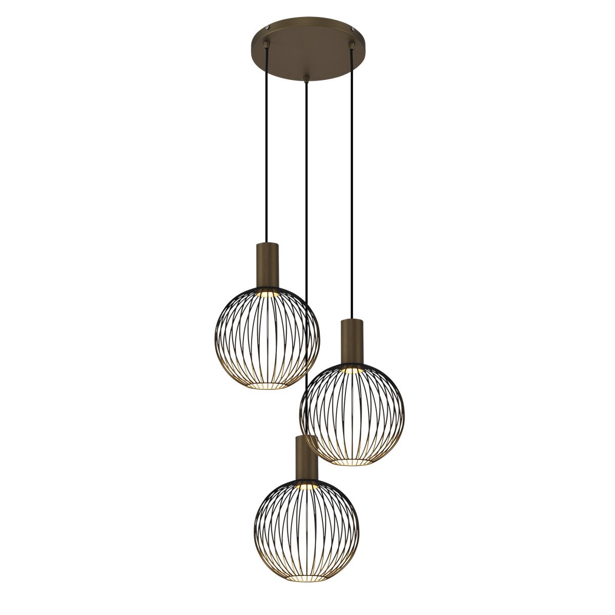 Plafondlamp Ascha 3-lichts Goud