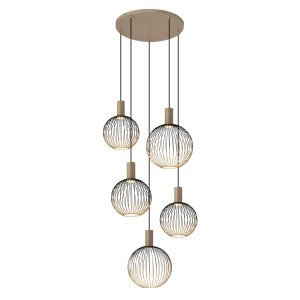 Plafondlamp Ascha 5-lichts Champagne