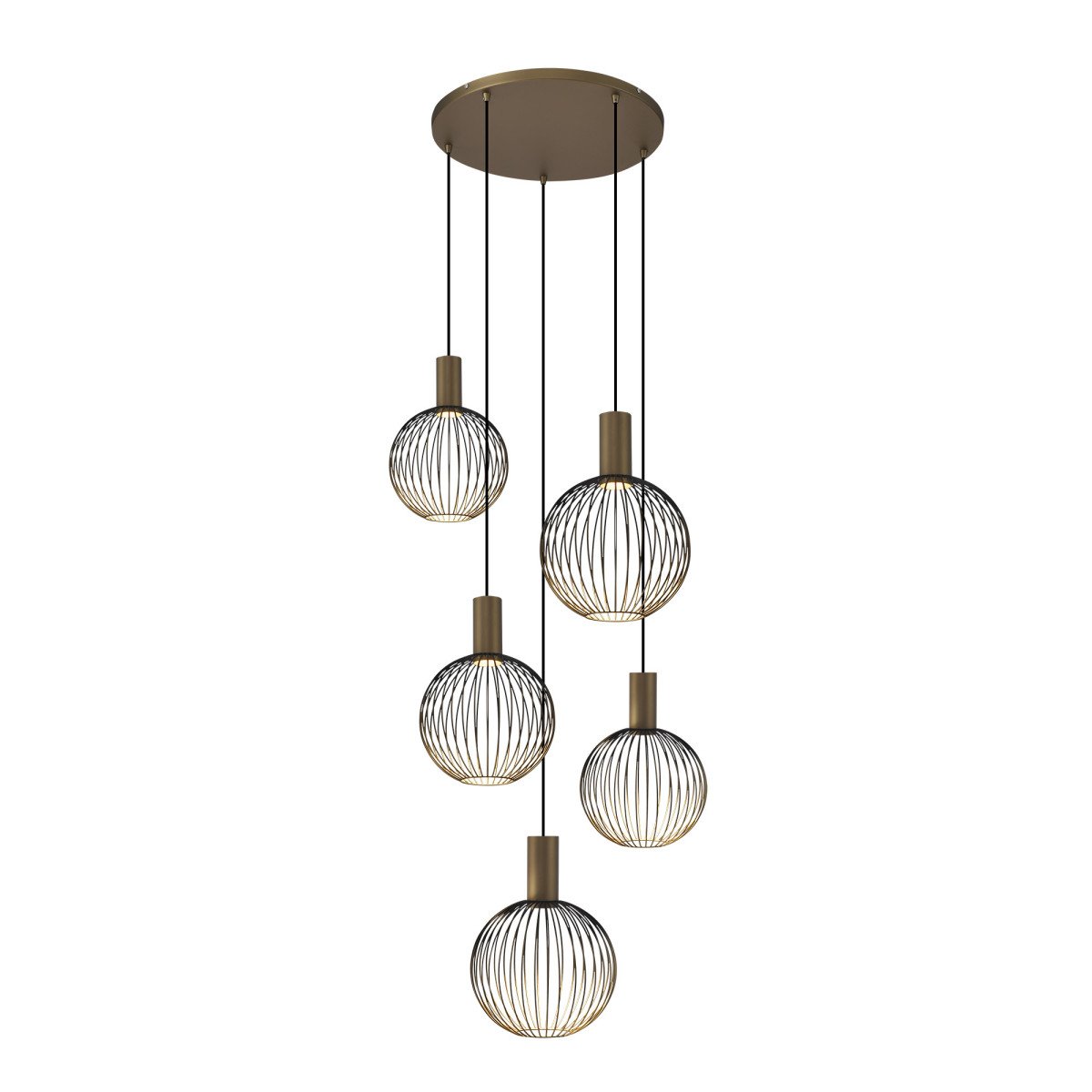 Plafondlamp Ascha 5-lichts Goud