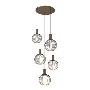 Plafondlamp Ascha 5-lichts Goud