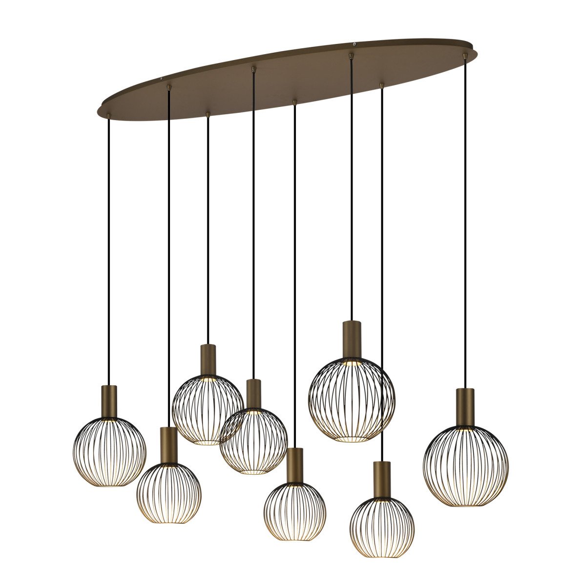 Plafondlamp Ascha 8-lichts Goud