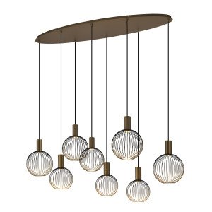 Plafondlamp Ascha 8-lichts Goud