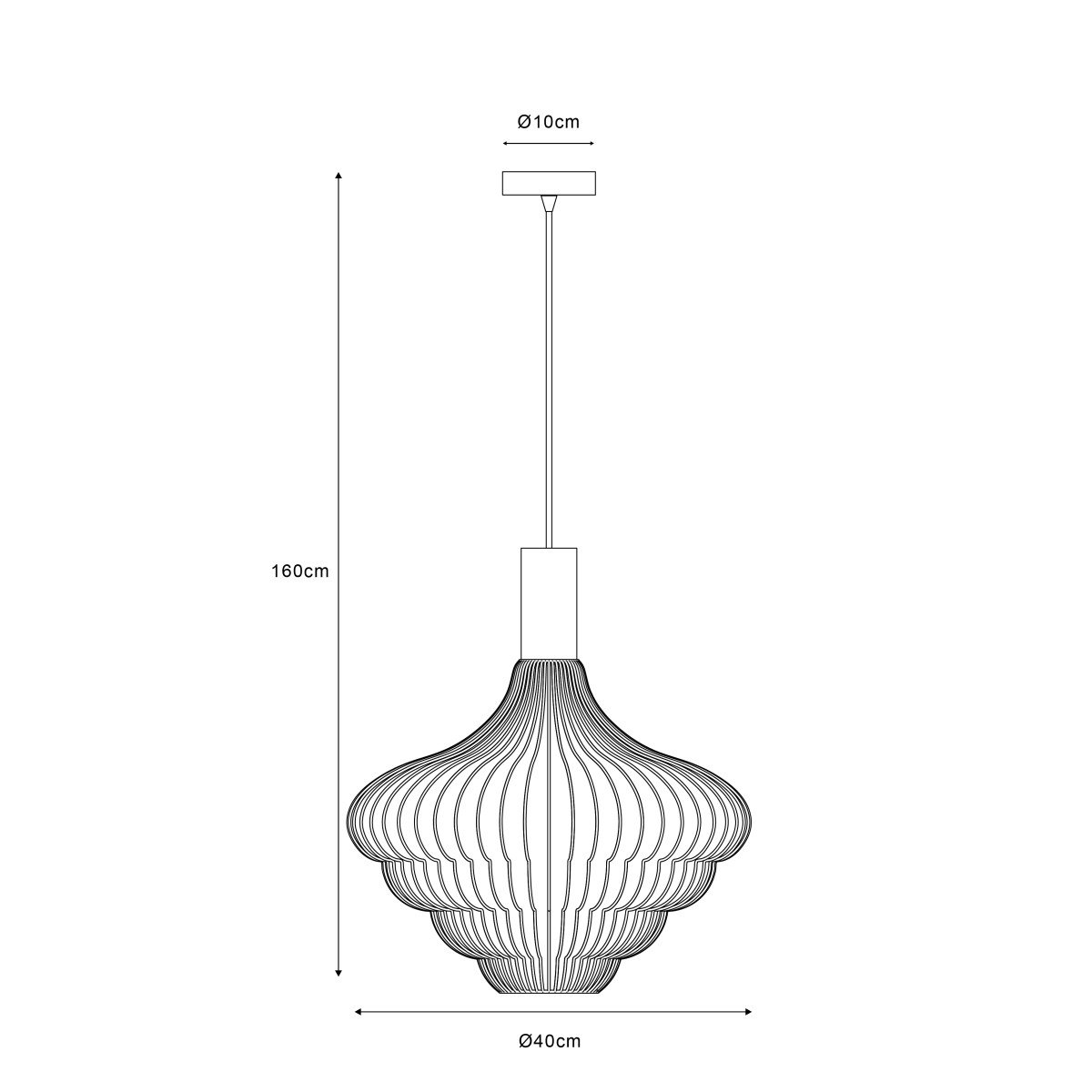 Asli Hanglamp Zwart Goud