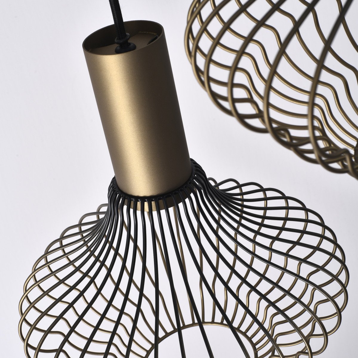 Asli 5-lichts Hanglamp Zwart Goud 