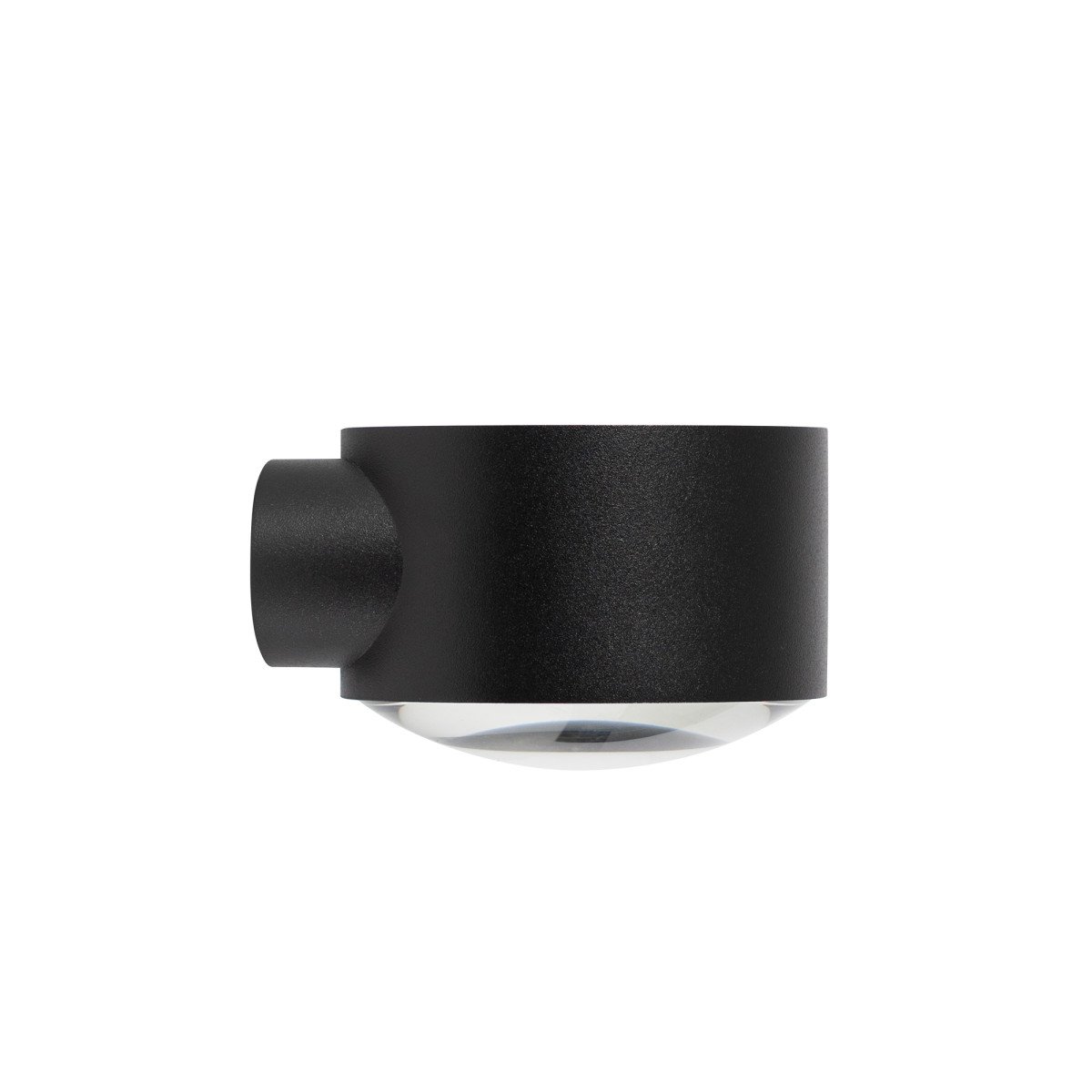 Zwarte convex glazen venster modern wandlamp up&down