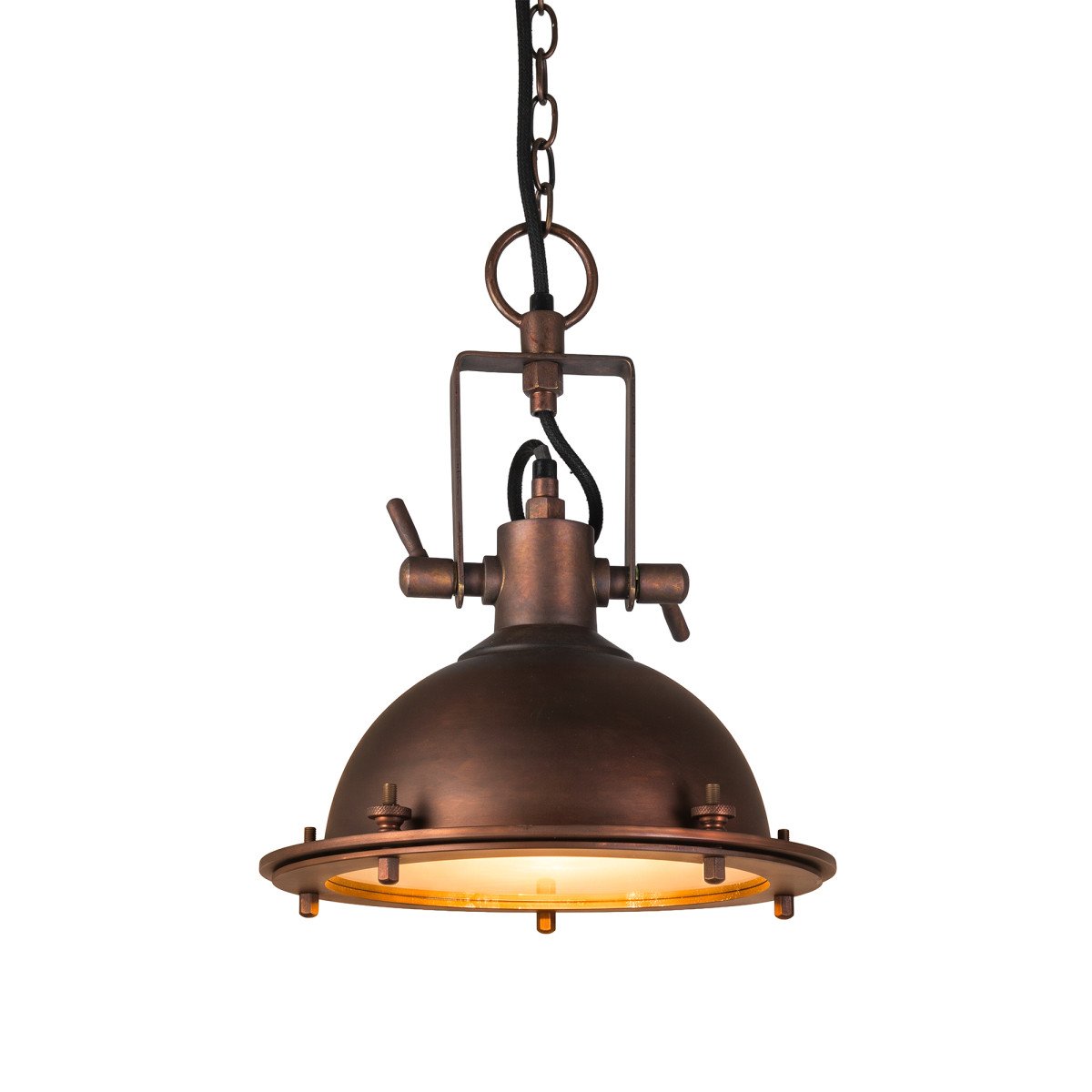 messing lamp met E27 fitting in de kleur antiek koper