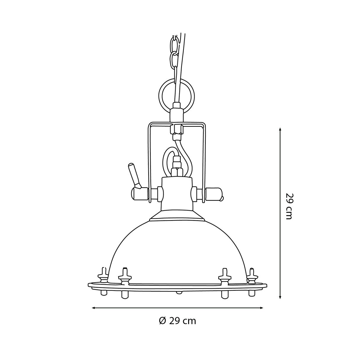 messing lamp met E27 fitting in de kleur antiek koper