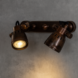 Indigo Double Antiek Brons Opbouwspot