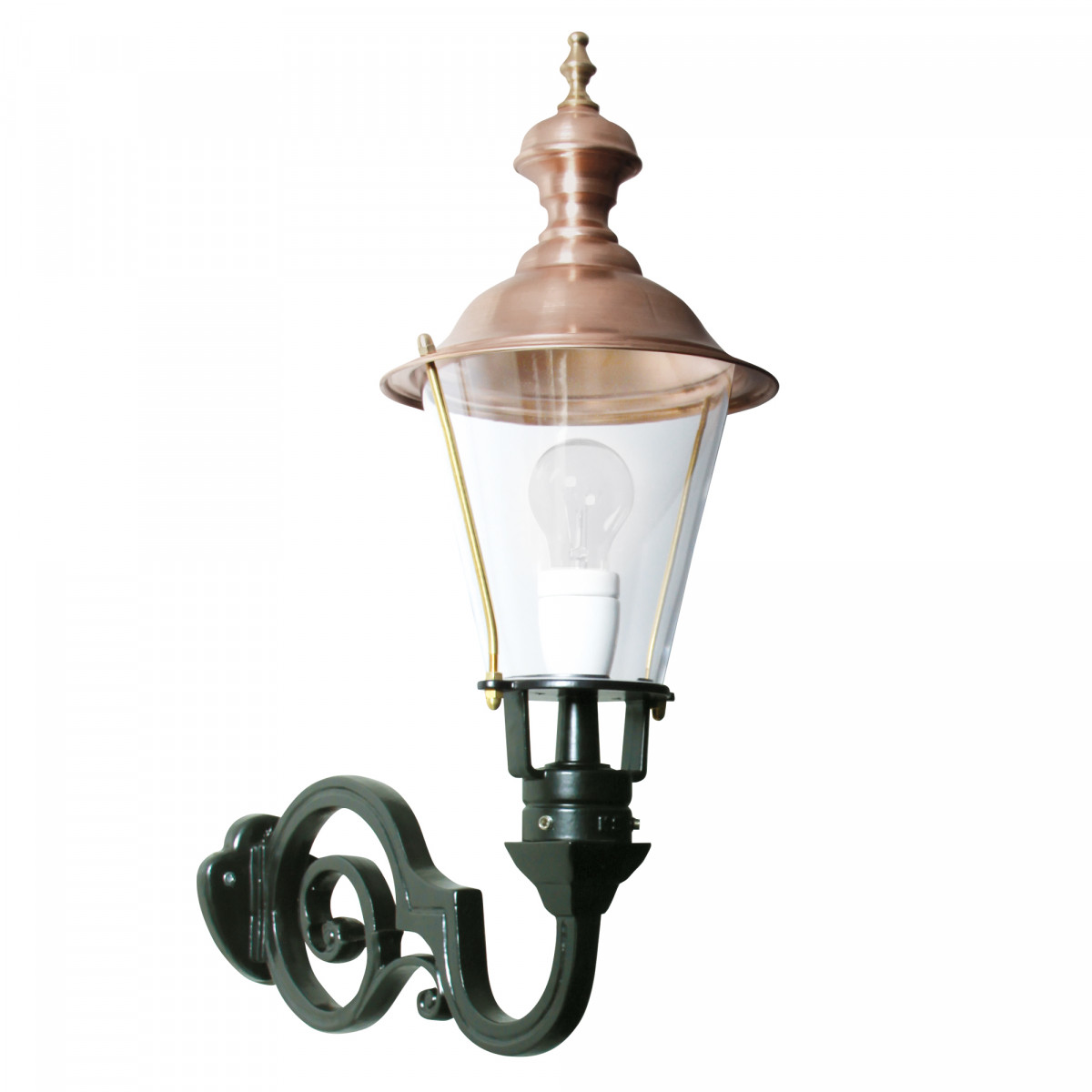 1291 Buitenlamp Amstel M – Klassieke wandlamp met koperen details 