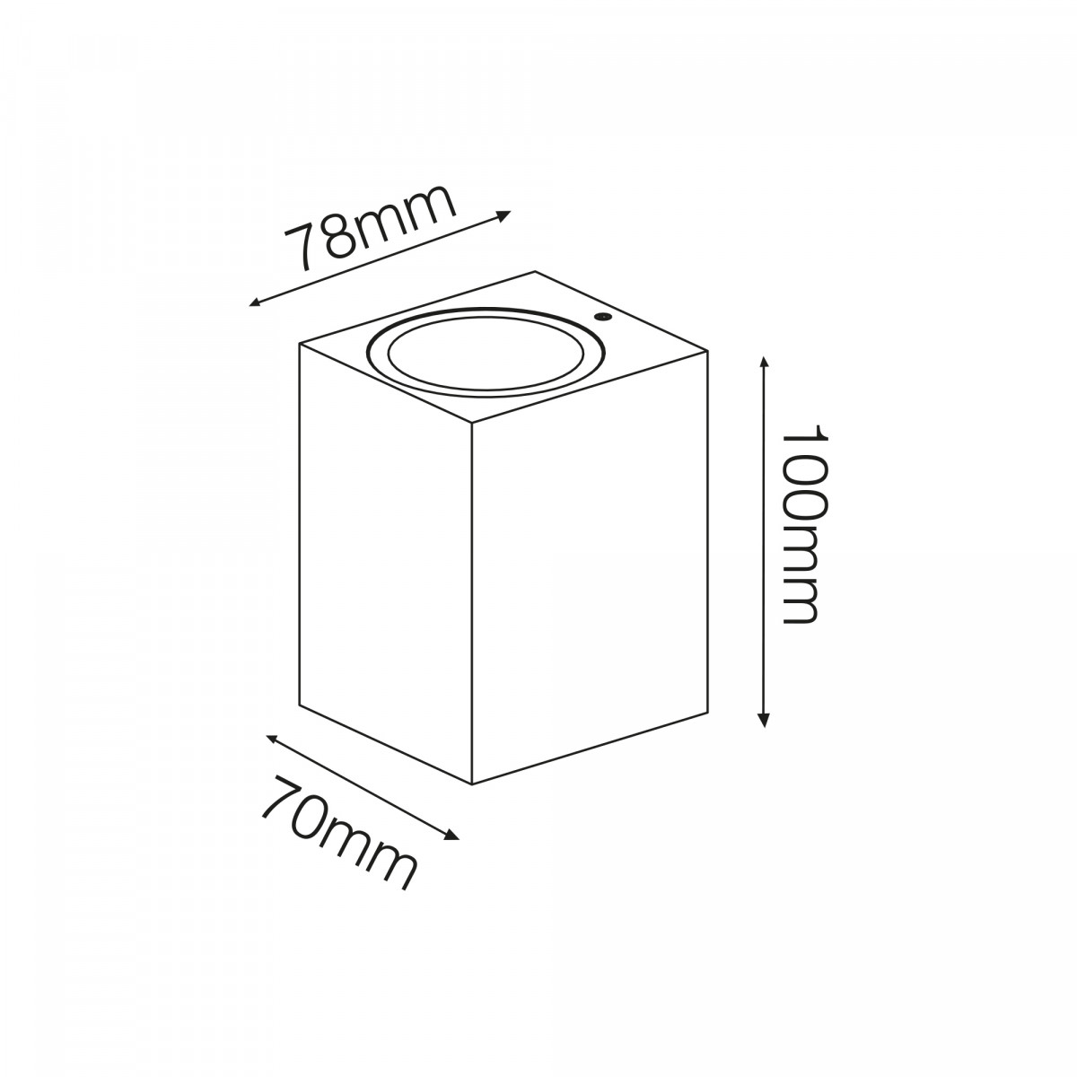 Geo wandlamp zwart aluminium, moderne wandspot en downlighter voor binnen en buiten met GU10 fitting en IP54.