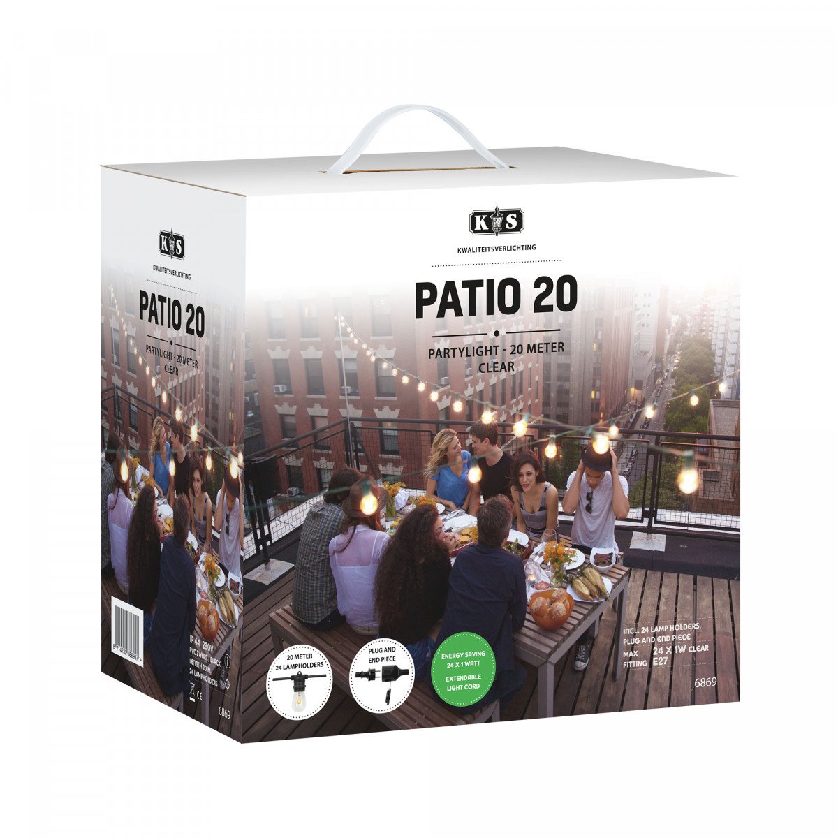 Feestverlichting LED Patio 20 helder - 20 meter / 24 fittingen