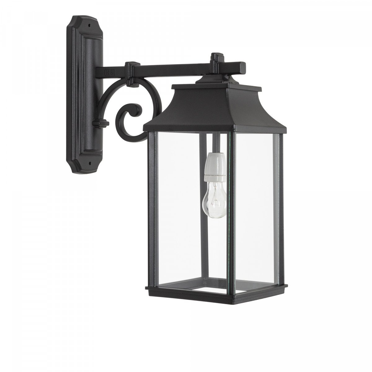 strakke buitenlamp exclusief met glas en grote fitting downlighter