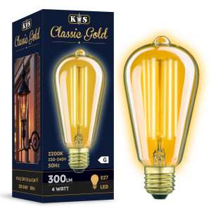 Classic Gold LED 4W Kooldraadlamp Edison Classic Gold LED 4W Kooldraadlamp Edison