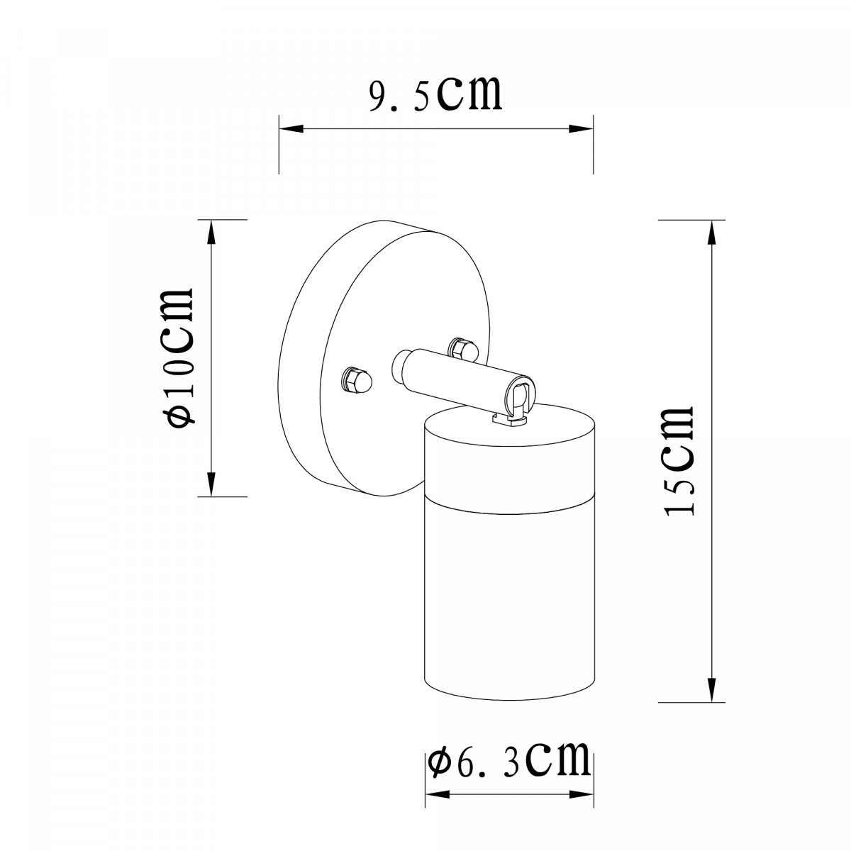 Muurspot Downlighter round
