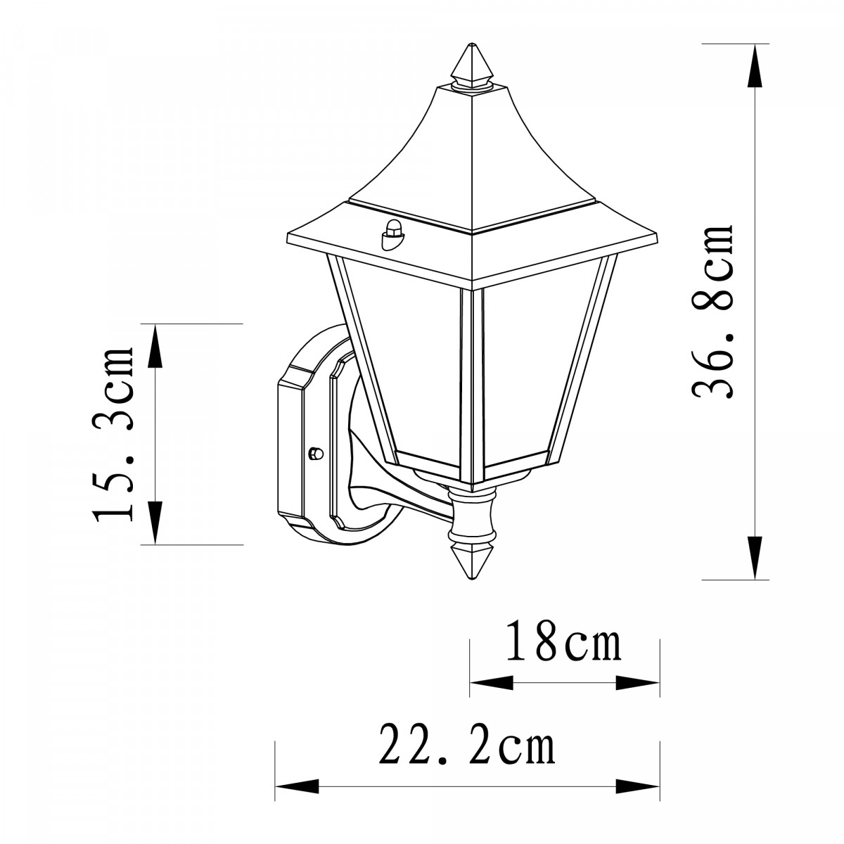 Muurlamp Livorno staand zwart