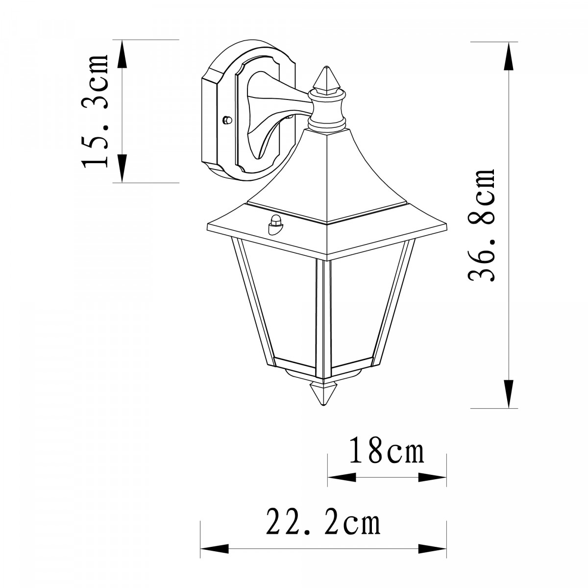 Muurlamp Livorno hang zwart