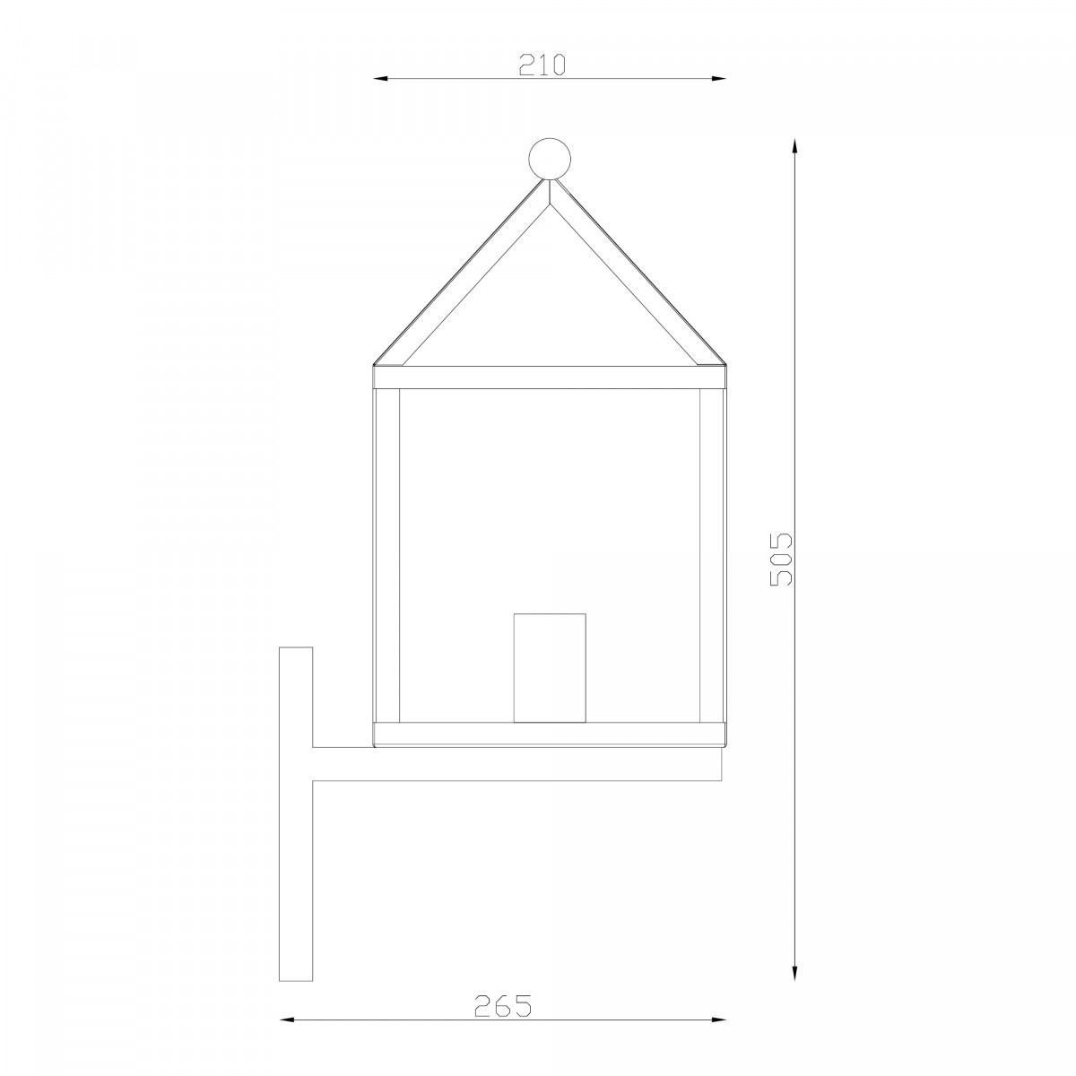 Buitenlamp huisjes model, zwart RVS frame, heldere beglazing, stijlvolle gevelverlichting,  KS kwaliteitsverlichting