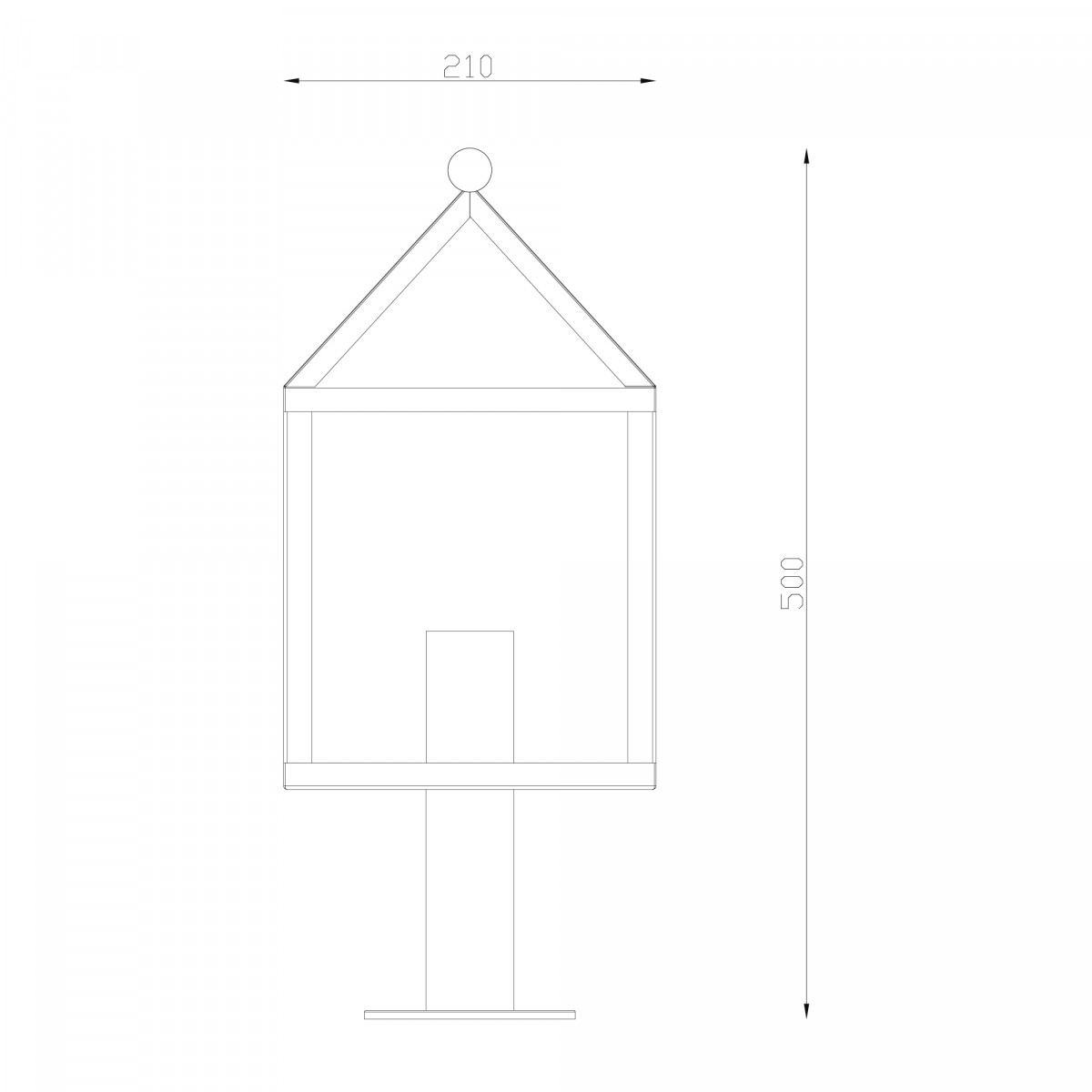 Zwarte buitenlamp staand model tuinlamp, zwart RVS frame, grote heldere glazen model Bloemendaal