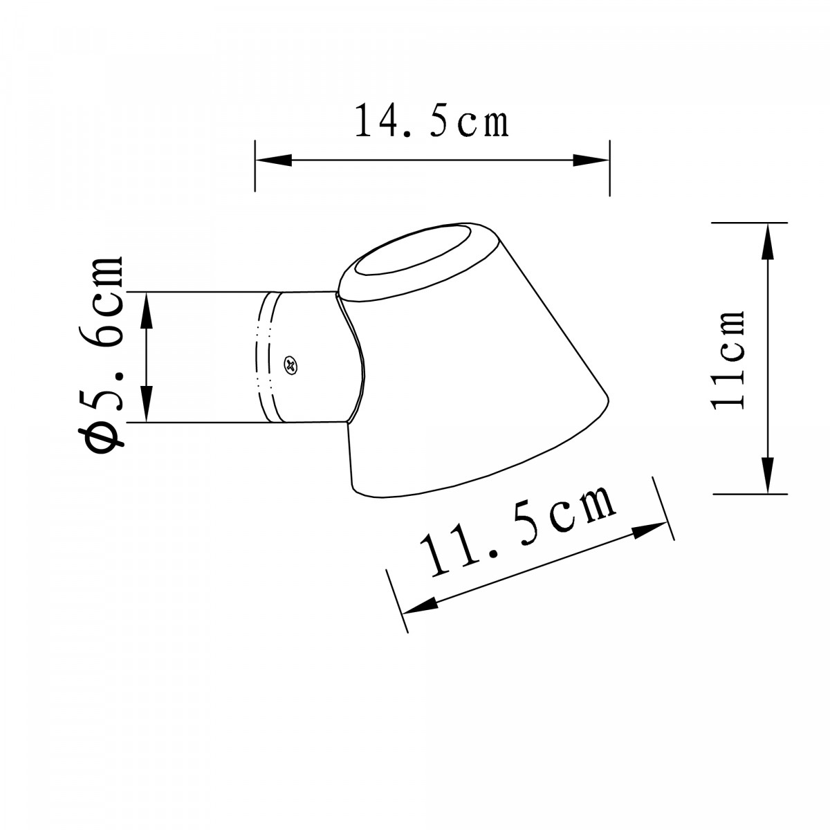 Muurspot Vita Cup matzwart, stoere stijlvol vormgegeven wandverlichting voor gefocust licht GU10 wandspot 